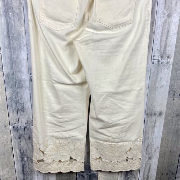 Anthropologie White Pilcro Stet Mid-rise Cutout Flare Leg Jeans Size 29 Petite - Picture 7 of 15